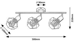 Rabalux 71067 - Bodové svietidlo FRAN 3xE27/40W/230V čierna
