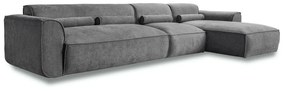 Sivá rohová pohovka (pravý roh) Flex Felix – Miuform