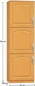 Potravinová skriňa Lora MDF New S40/210/57 L - jelša