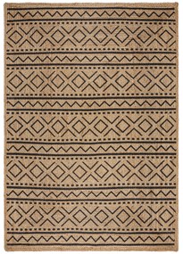 Flair Rugs koberce Kusový koberec Printed Jute Luis Natural/Black - 160x230 cm