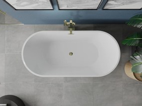 Mexen Luna, voľne stojaca vaňa 150 x 75 cm + zlatá odtoková zátka a prepadový otvor, čierna-biela, 52031507575-G