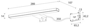 Sapho Sapho, ESTHER 2 LED svietidlo, 6W, 280x14x107mm, čierna, E27679CI