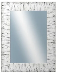 DANTIK - Zrkadlo v rámu, rozmer s rámom 70x90 cm z lišty SAUDEK biela čierne čiary (2512)