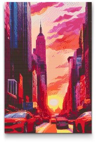 Gario Diamantové maľovanie Svitanie v meste Rozmery: 40 x 60 cm, Rámovanie: Iba zrolované plátno, Diamanty: Štvorcové