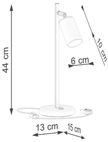 Stolná lampa Winx, 1x chrómové kovové tienidlo