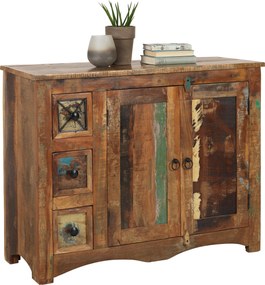 XXXLutz KOMODA, recyklované drevo, viacfarebná, 110/85/40 cm Landscape - Komody - 000377002002