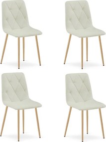 Set štyroch jedálenských stoličiek LIBRA béžové / hnedé nohy (4 ks)