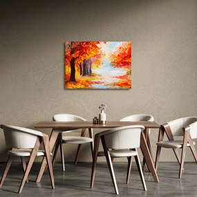 Obraz - Olejomaľba, farebná jeseň (70x50 cm)