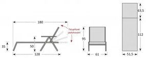 Doppler BALI - skladacie hliníkové záhradné ležadlo
