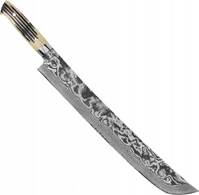 Takeshi Saji Wbb Ručne kovaný R-2 Japonský nôž Sakimaru 62-63 Hrc 39 cm