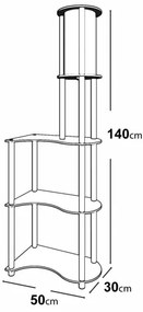 Stojacia lampa s poličkami 1xE27/40W/230V 140 cm čierna/hnedá