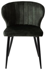 Jedálenská stolička Lyon Tmavo zelená s čiernou podnožou Mahom