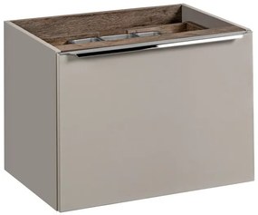 Závesná skrinka SantaFe Smile s doskou a umývadlami 120 cm sivo-hnedá/dub santa fe v retro štýle