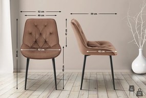 Jedálenská stolička Wallace - zamat - Hnedá