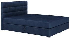 Manželská posteľ Boxspring 140x200 cm Waller Comfort (tmavomodrá) (s roštom a matracom). Vlastná spoľahlivá doprava až k Vám domov. 1056364