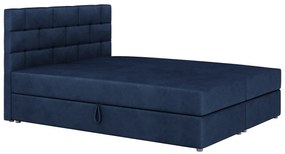 Manželská posteľ Boxspring 160x200 cm Waller Comfort (tmavomodrá) (s roštom a matracom). Akcia -21%. Vlastná spoľahlivá doprava až k Vám domov. 1056374
