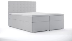Manželská posteľ Boxspring 140 cm Clady (biela ekokoža) (s úložným priestorom). Vlastná spoľahlivá doprava až k Vám domov. 1044195