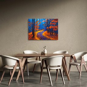 Sklenený obraz jesenného lesa (70x50 cm)
