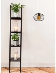 Luster na lanku CORRINI 1xE27/60W/230V pr. 25 cm čierna/béžová