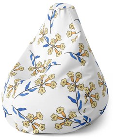 Sablio Sedací vak Pear Žlté kvietie - 70 x 95 x 15 cm