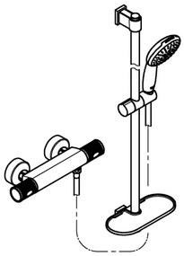 GROHE 34853001-Termostatická sprchová batéria PRECISION FEEL + súprava 90 cm chróm