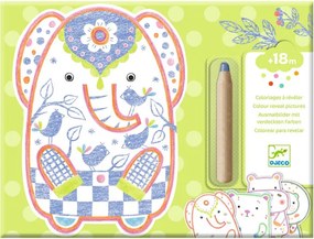 Djeco Omaľovánka s farbičkou Safari zvieratká