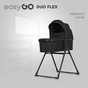 Súrodenecký kočík EasyGo Duoflex Ebony Black, 2 športové časti , 1 hlboká vanička