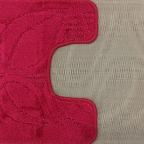 DY Kúpeľňová sada koberčekov s výrezom Flora - tmavoružová