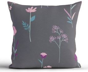 Bavlnená obliečka na vankúš Renforcé 40 × 40 cm - Vlčie maky tmavo šedé