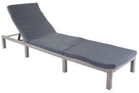 Záhradné lehátko HWC-A51 - vankúše tmavosivé basic 5cm - sivá