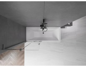 Mexen Velar L, 2-krídlová posuvná vaňová zástena 80 x 150 cm, 8mm číre sklo, grafitová matná, 896-080-003-01-95