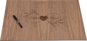 ČistéDrevo Drevená svadobná ceduľa na podpisy orech - nekonečno