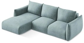 Modrá rozkladacia rohová pohovka (ľavý roh/s leňoškou) Leila – Makamii