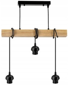 BERGE Závesné stropné svietidlo LED drevený trám 3xE27 Luster Wire ball