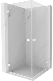 Mexen Lunar-B Duo, výklopný sprchový kút 85 x 85 cm, 8mm číre sklo, biely profil, 832-085L-085P-20-00