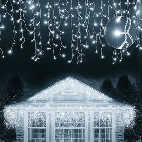 Vianočné svetielka LED záclona FLASH studená biela 500 LED