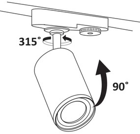 Bodové svietidlo do lištového systému PARIS 3xGU10/10W/230V + 1 m lištový systém