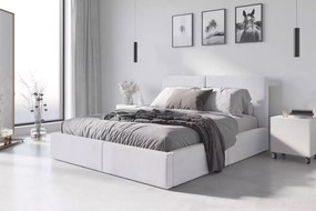 BMS GROUP Čalúnená posteľ HILTON 160x200cm výklopná biela