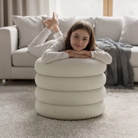 Taburetka MOLLIS krémovo biela