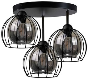 Prisadený luster SOLO BLACK 3xE27/60W/230V pr. 30 cm