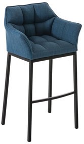 Barová stolička Damas B4 ~ látka, čierny rám - Modrá