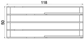 Nástenná polica s kvetináčmi a LED osvetlením SHELF 50x118 cm čierna/borovica