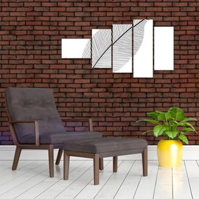 Obraz - list na bielom pozadí