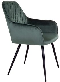 Tmavozelené čalúnené jedálenské kreslá v súprave 2 ks Harbo – House Nordic