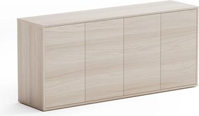 Kancelárska zásuvková komoda BLOCK, 1600 × 400 × 710 mm, 4× dvere, dub prírodný