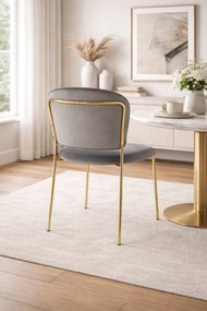 JEDÁLENSKÁ STOLIČKA SENNA SIVÁ + ZLATÉ NOHY