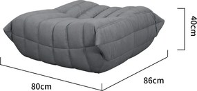 Taburet Nua 86 cm zamat sivý