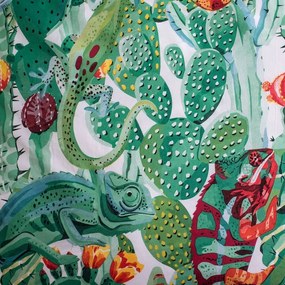 Zelené bavlnené detské obliečky so svietiacim efektom na jednolôžko 140x200 cm Chameleon – Jerry Fabrics