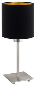 Eglo - LED Stolná lampa TUNJA 1xE27/60W/230V 26,5 cm matný chróm/čierna EG32509E