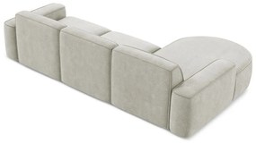 Krémová ženilková rohová pohovka (ľavý roh/s leňoškou) Omao – Makamii